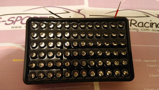 Rain Light Red LED High Intensity - FIA Certified & Approved Rectangle 105 x 65mm