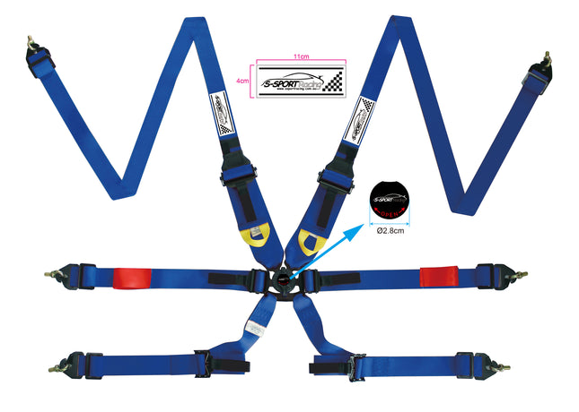 6 Point Racing Harness Endurance Style FIA Certified Belts