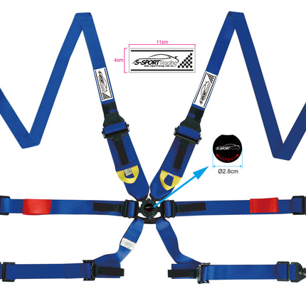 6 Point Racing Harness Endurance Style FIA Certified Belts