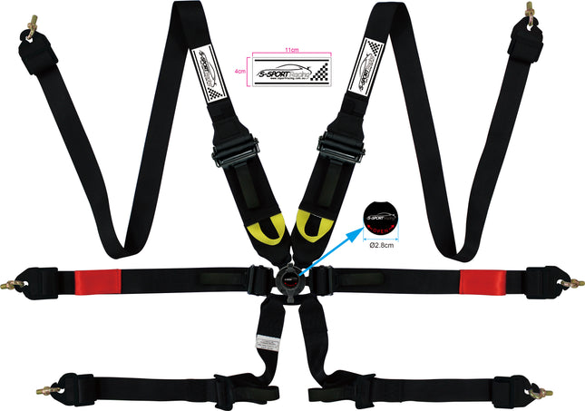 6 Point Racing Harness Endurance Style FIA Certified Belts