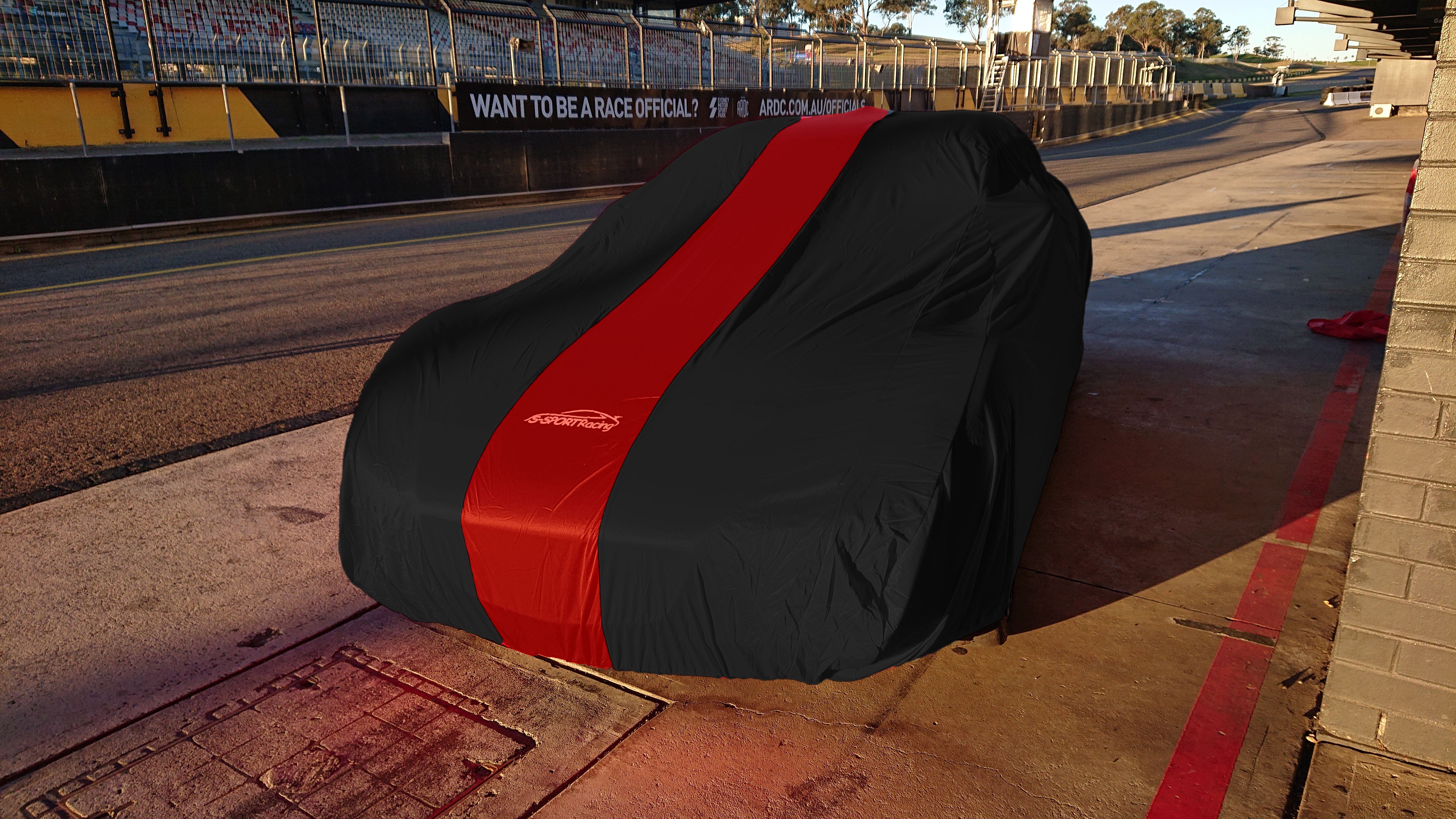 Real Racing Cover Racecar, Showcar, Muscle Car or Streeter INDOOR Car Cover Black with R ...