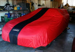 Racecar, Showcar, Muscle Car or Streeter INDOOR Car Cover Small RED with BLACK Stripe