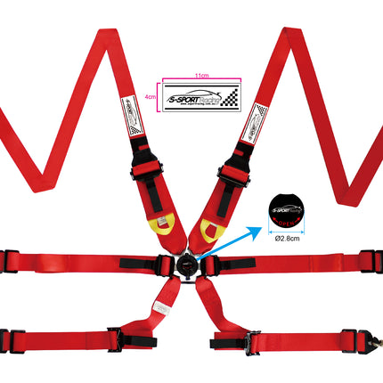 6 Point Racing Harness Endurance Style FIA Certified Belts