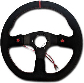 Suede Racecar 350mm Sports Steering Wheel