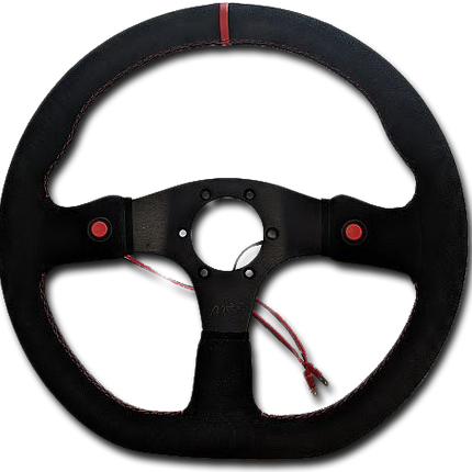 Suede Racecar 350mm Sports Steering Wheel