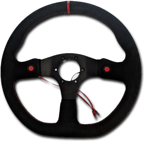 Suede Racecar 350mm Sports Steering Wheel